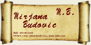 Mirjana Budović vizit kartica